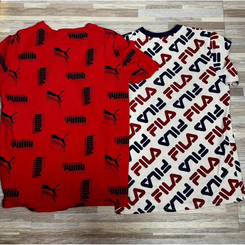 puma‎ fila under armour kids shirts lot youth med logo tees streetwear bundle - Picture 3 of 8